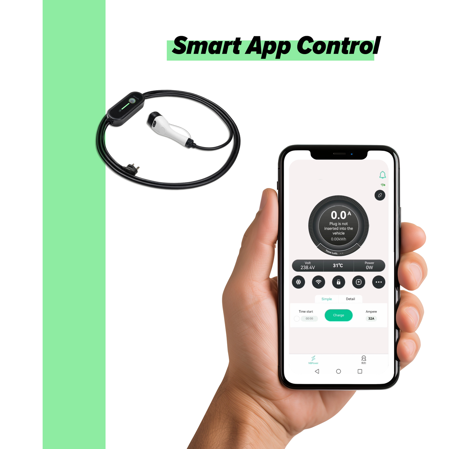 EV Charger Type 2 to 3 Pin UK Plug