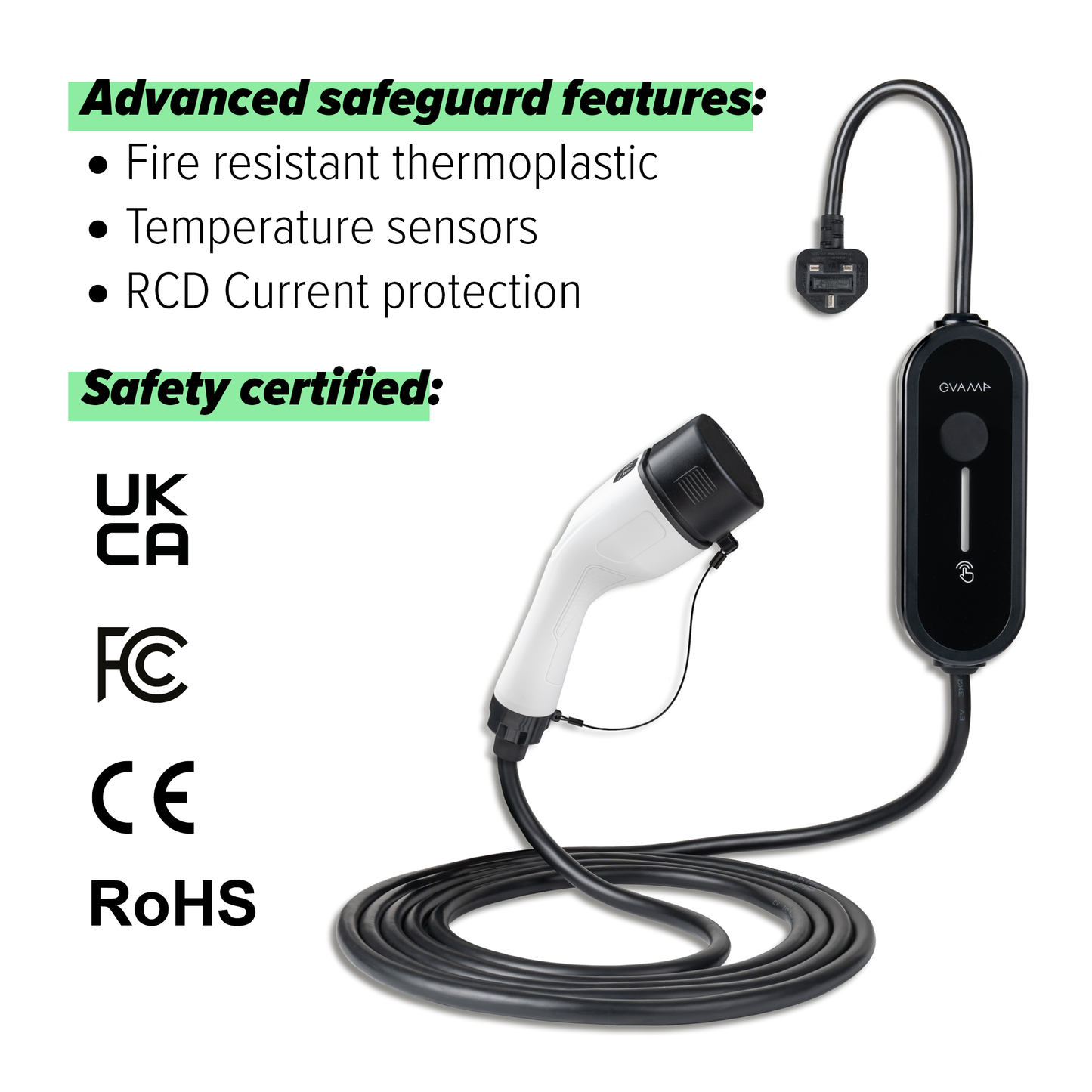 EV Charger Type 2 to 3 Pin UK Plug